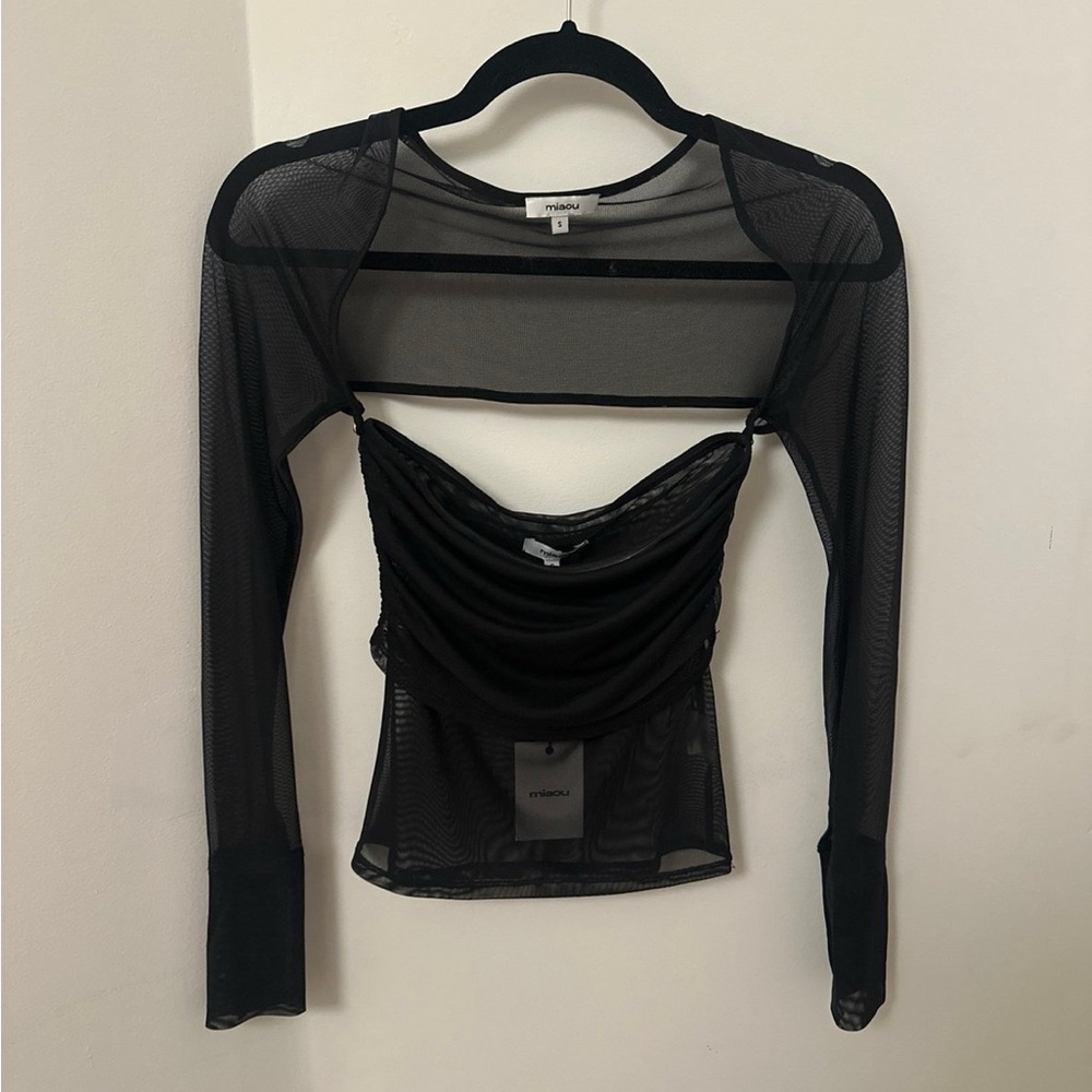 MIAOU - IRIS TOP in BLACK MESH Size SMALL - NWT - Picture 4 of 5